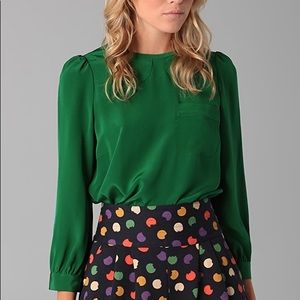Marc by Marc Jacobs Michaela Silk Green top